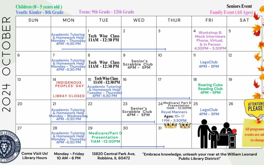 Oct. Calendar