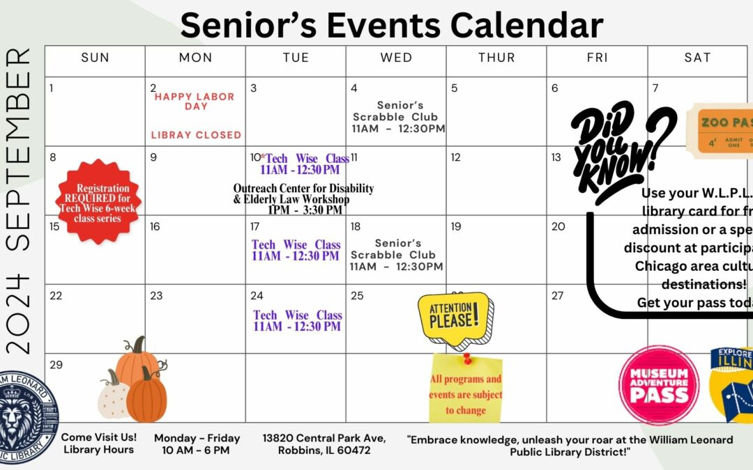 Sept. Senior Calendar